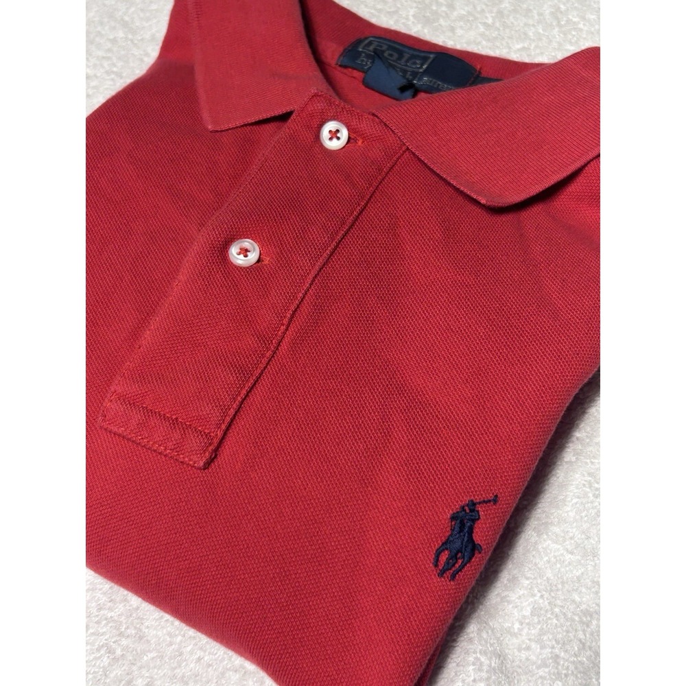 Polo Ralph Lauren Polo Shirt Men's M Red Short Sleeve Cotton Pony Logo FLAWED